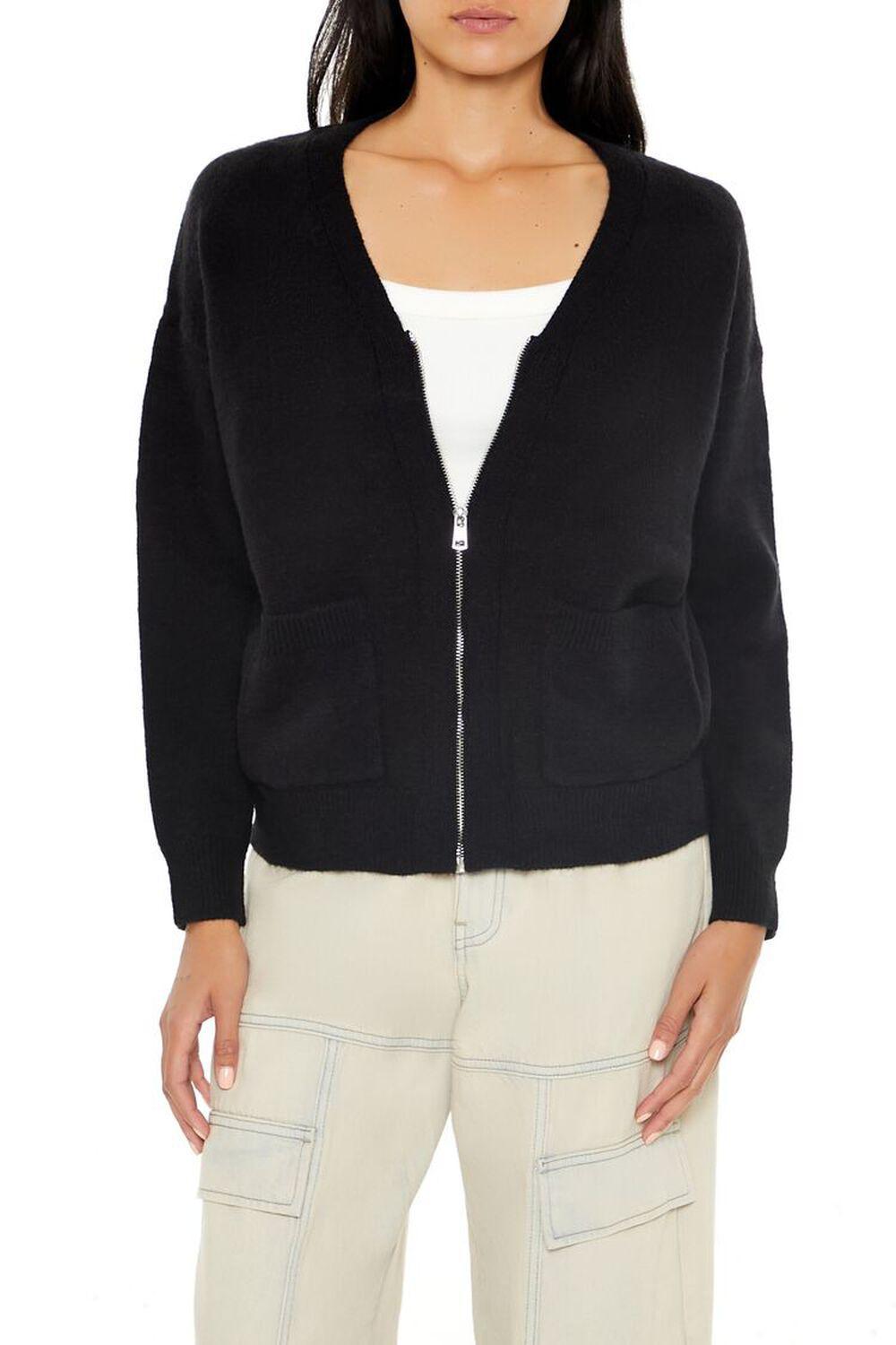 Drop-Sleeve Zip-Up Sweater | Forever 21 Product Image