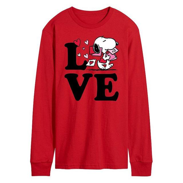 Mens Peanuts Love Snoopy Long Sleeve Tee Product Image