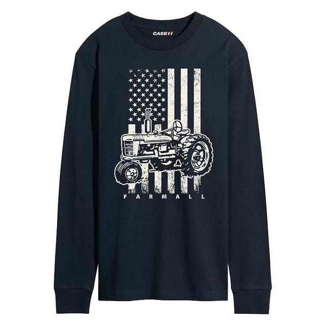 Mens Case IH American Flag Long Sleeve Graphic Tee Red Product Image