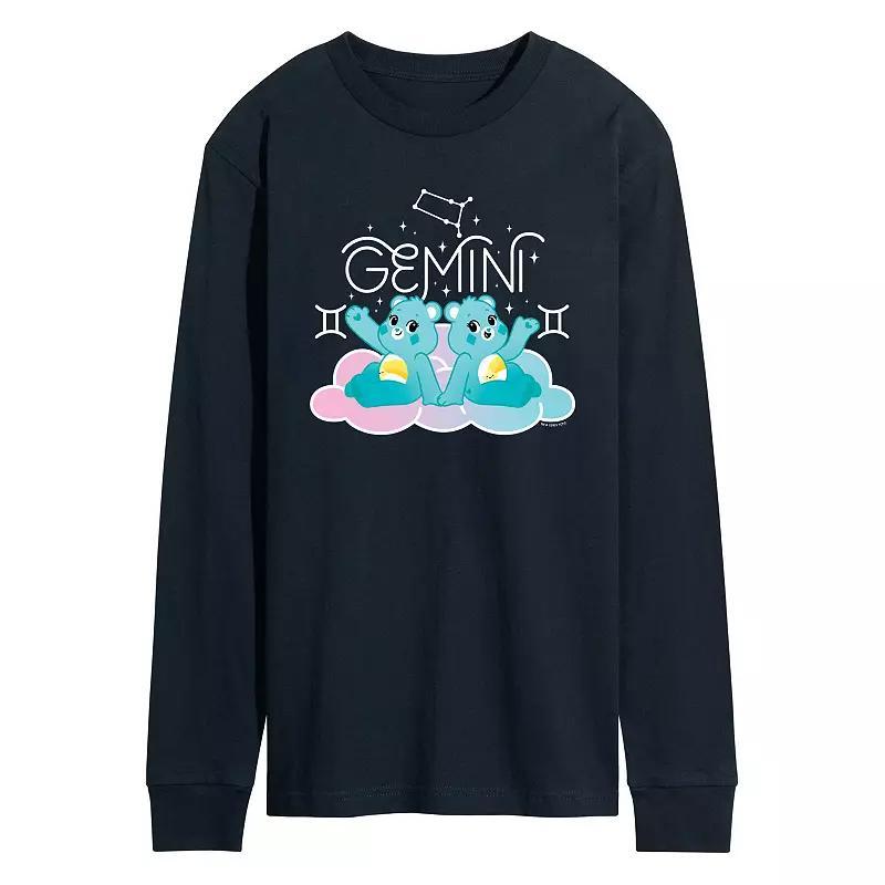 Mens Care Bears Gemini Long Sleeve Graphic Tee Blue Product Image