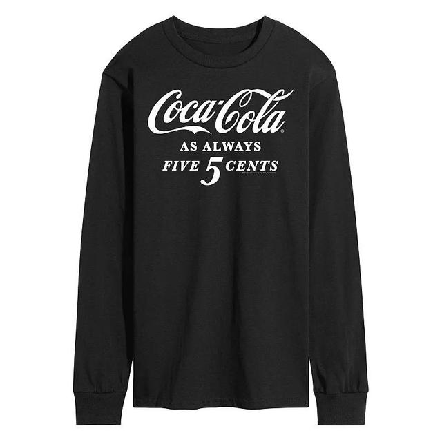 Mens Coca-Cola Five Cents Long Sleeve Graphic Tee Black Product Image