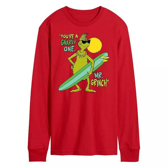 Mens Dr. Seuss The Grinch Youre A Gnarly One Long Sleeve Graphic Tee Product Image