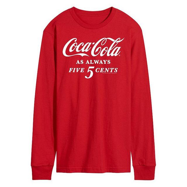 Mens Coca-Cola Five Cents Long Sleeve Graphic Tee Red Product Image