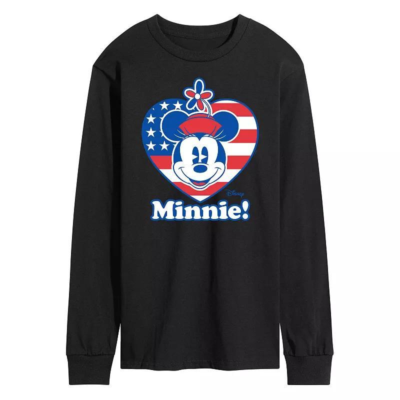 Disneys Minnie Mouse Mens Flag Heart Long Sleeve Product Image