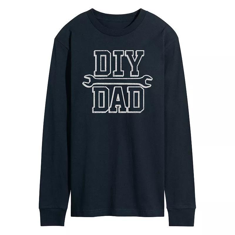 Mens DIY Dad Long Sleeve Graphic Tee Blue Product Image