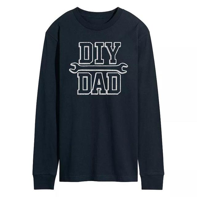 Mens DIY Dad Long Sleeve Graphic Tee Blue Product Image