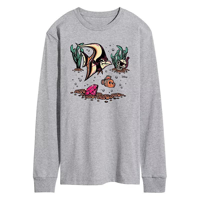 Disney / Pixars Finding Nemo Nemo and Gill Mens Long Sleeve Graphic Tee Grey Gray Product Image