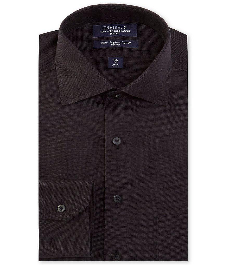 Cremieux Slim Fit Non-Iron Spread Collar Melange Solid Twill Dress Shirt Product Image