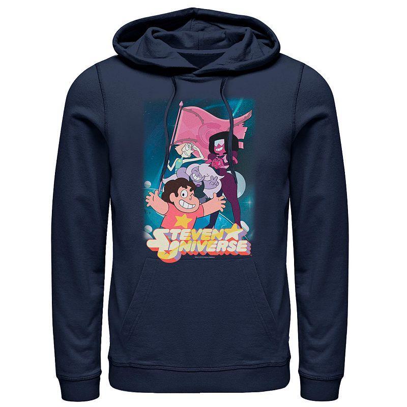 Mens CN Steven Universe Team Flag Poster Graphic Hoodie Blue Product Image