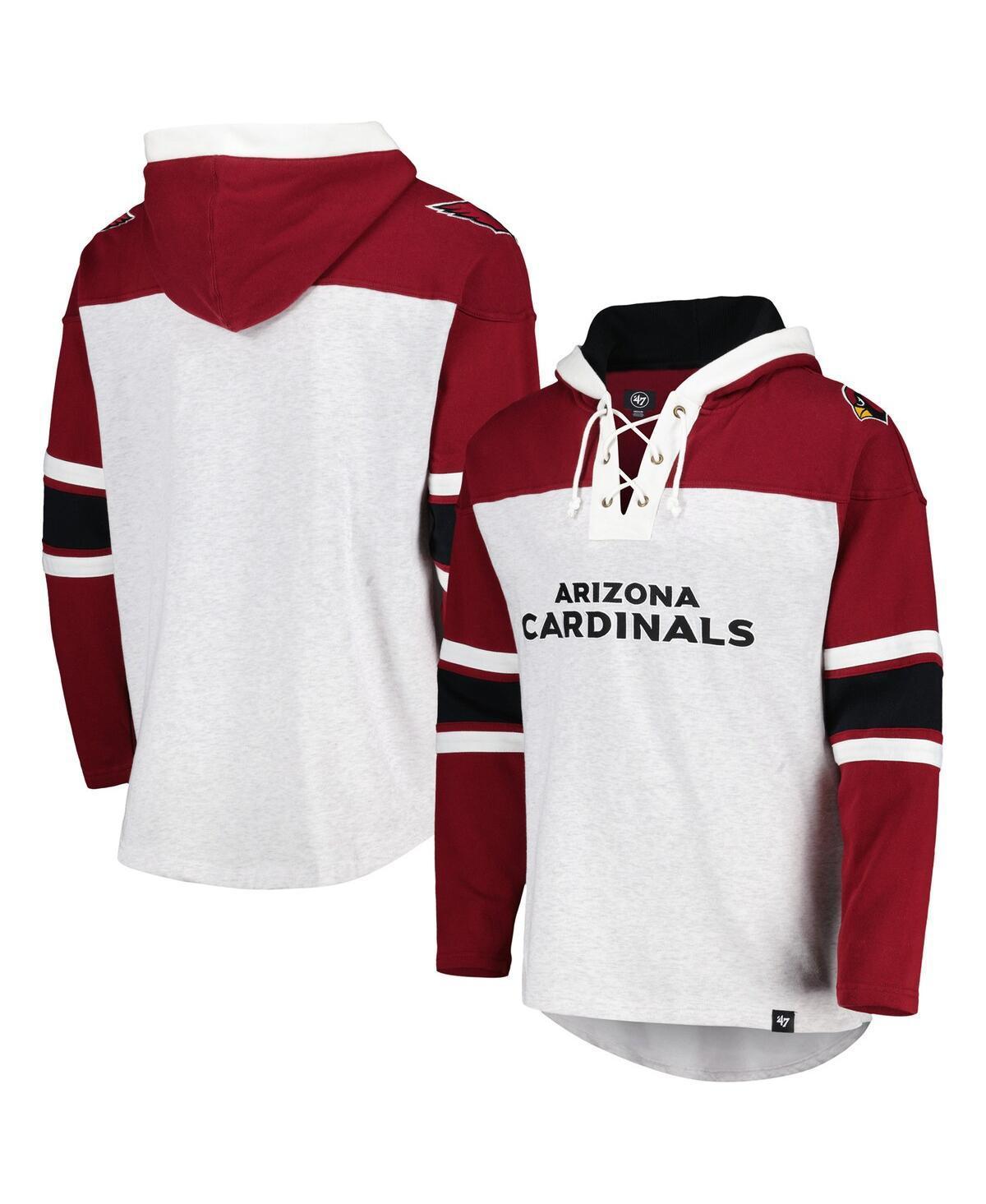 Mens 47 Arizona Cardinals Heather Gray Gridiron Lace-Up Pullover Hoodie Product Image