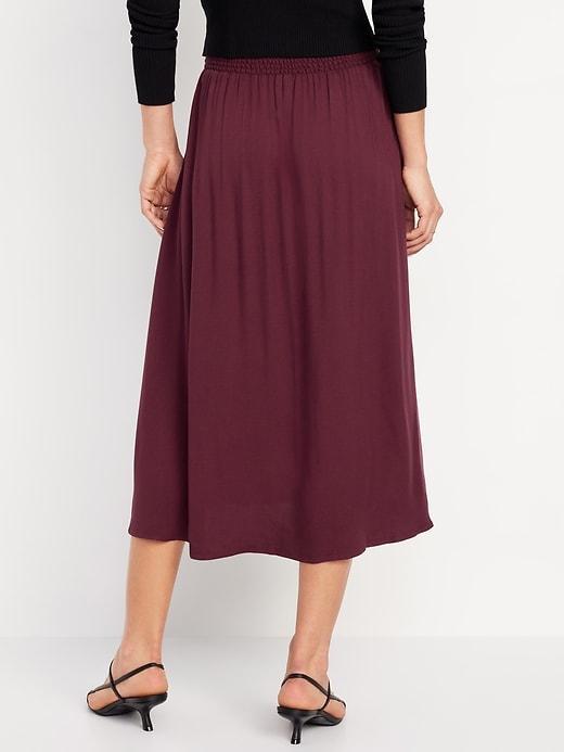 Smocked-Waist Midi Skirt Product Image