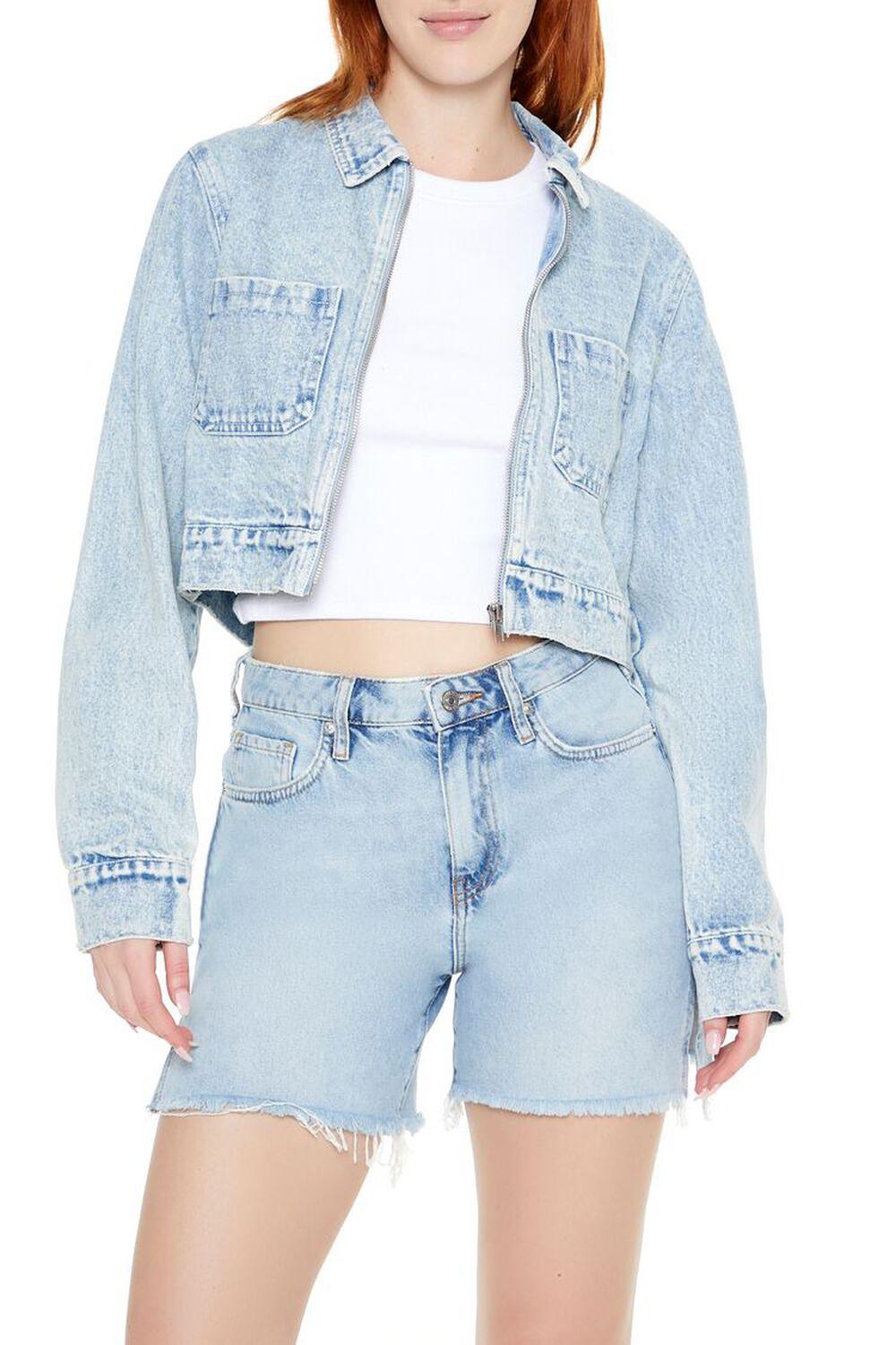 Denim Zip-Up Trucker Jacket | Forever 21 Product Image