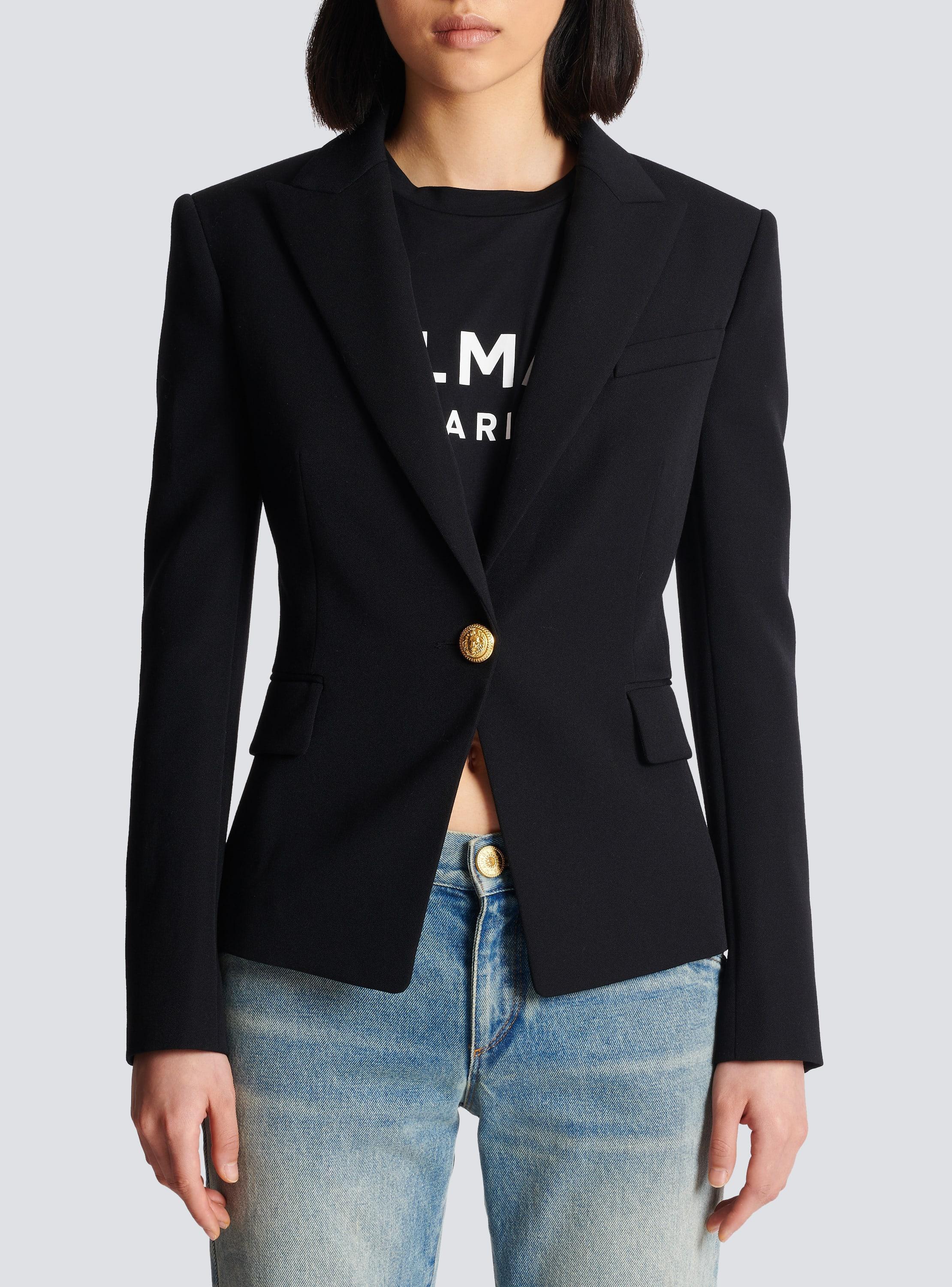 One-button wool blazer Product Image