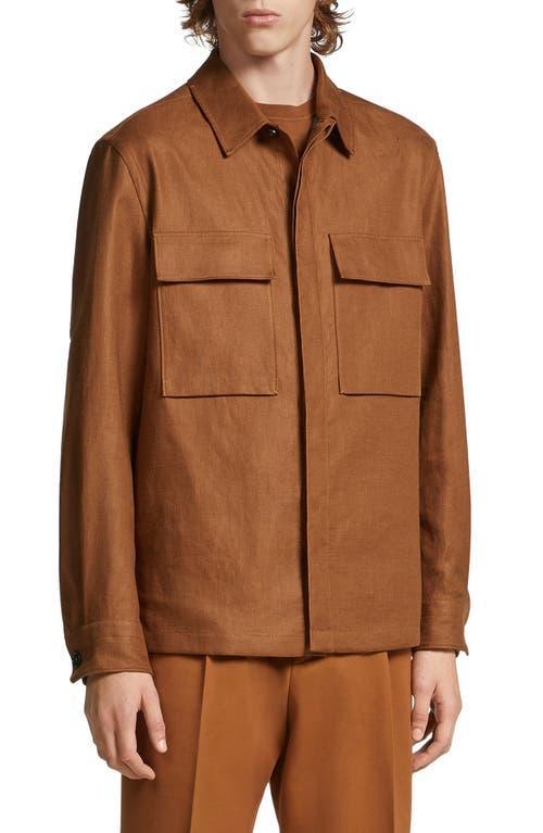 ZEGNA Double Layer Linen Twill Overshirt Product Image