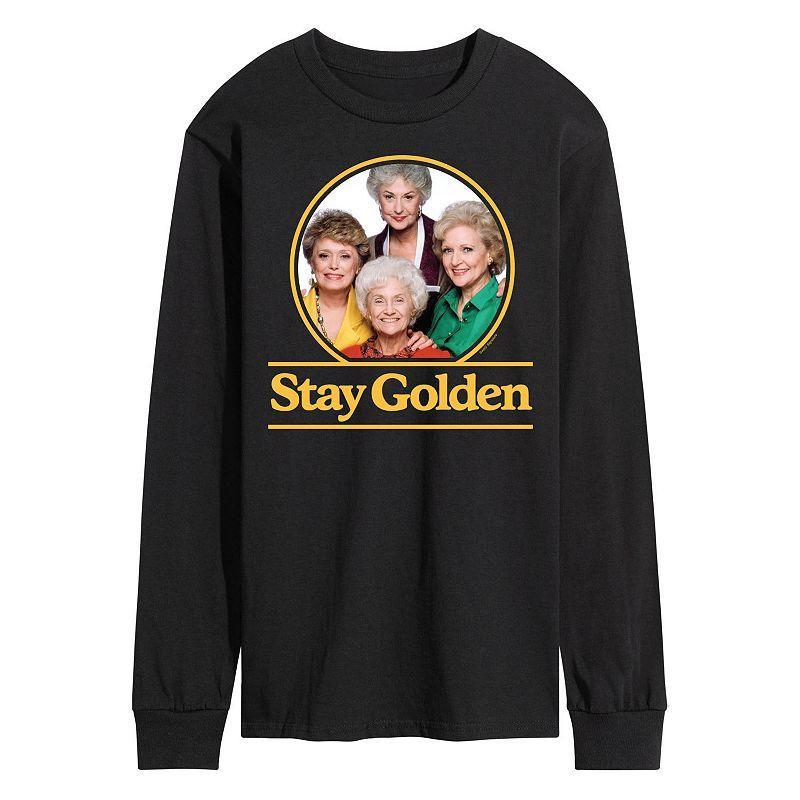 Mens Golden Girls Stay Golden Long Sleeve Tee Black Product Image