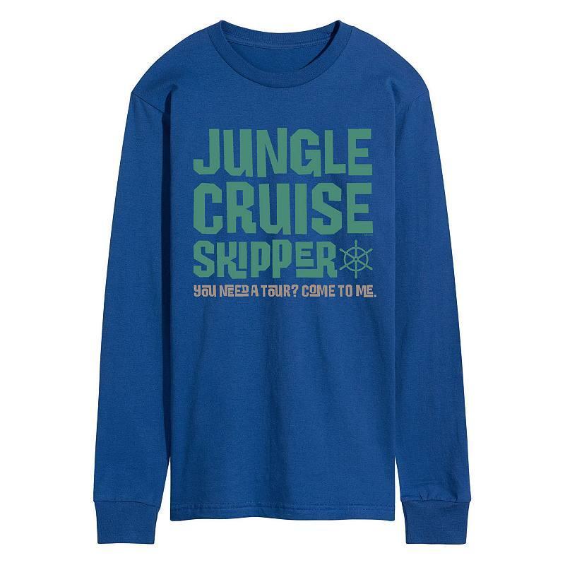 Disneys Jungle Cruise Mens Skipper Long Sleeve Graphic Tee Med Blue Product Image