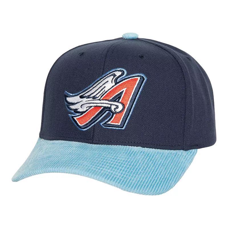 Mens Mitchell & Ness Navy California Angels Corduroy Pro Snapback Hat, Mlb Blue Product Image