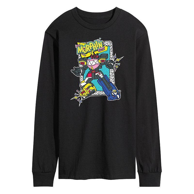 Mens Power Rangers Its Morphin Time Long Sleeve Graphic Tee Med Grey Product Image