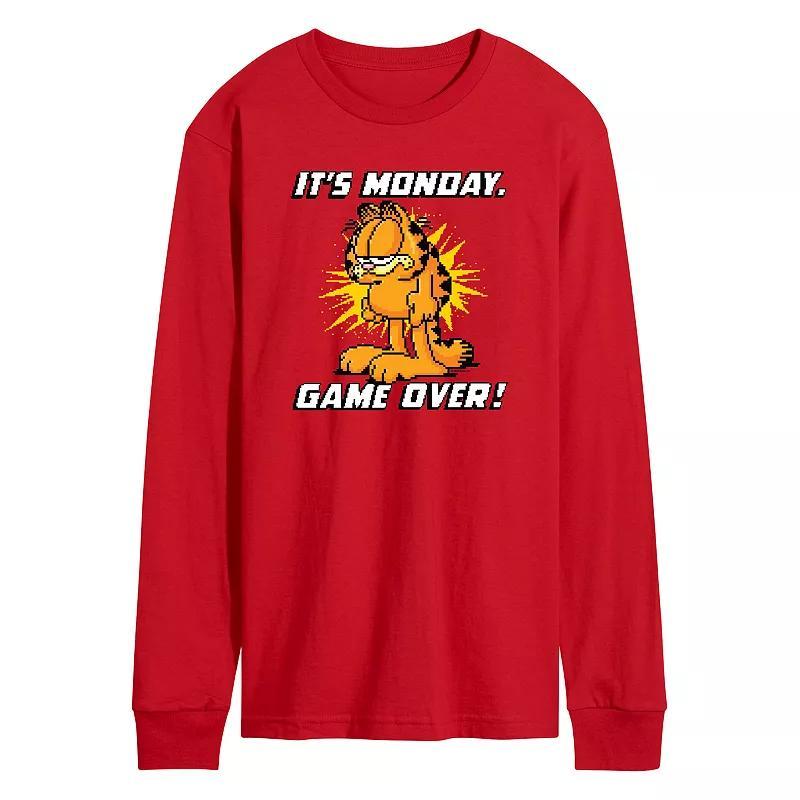 Mens Garfield Its Monday Long Sleeve Graphic Tee Product Image