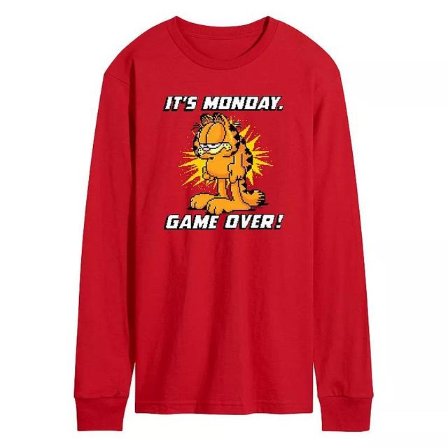 Mens Garfield Its Monday Long Sleeve Graphic Tee Blue Product Image