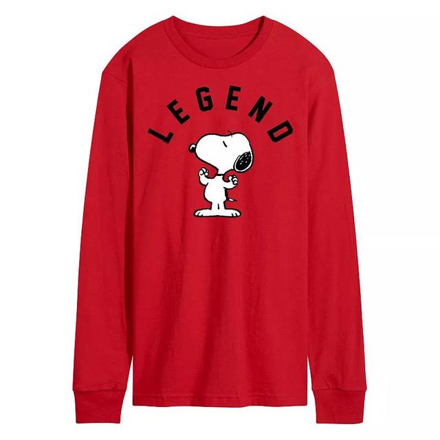 Mens Peanuts Legend Long Sleeve Graphic Tee Red Product Image