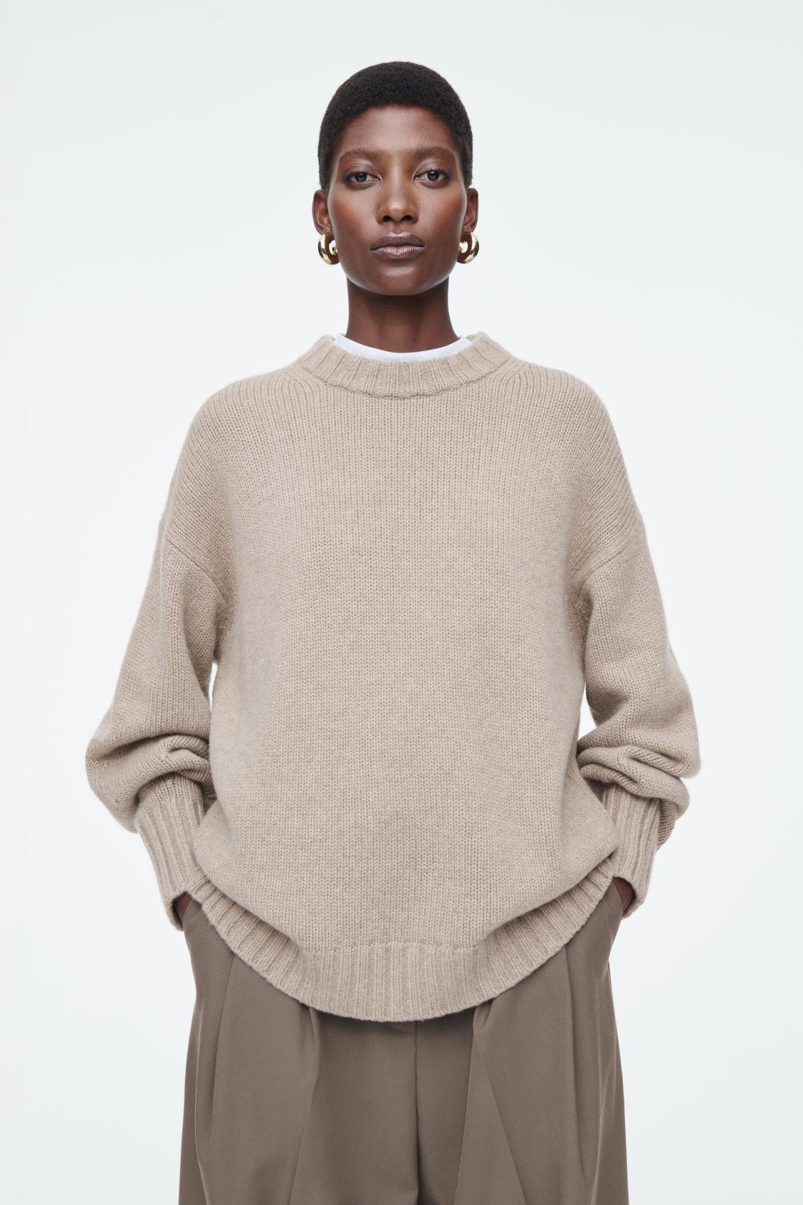 CHUNKY PURE CASHMERE CREW-NECK SWEATER Product Image