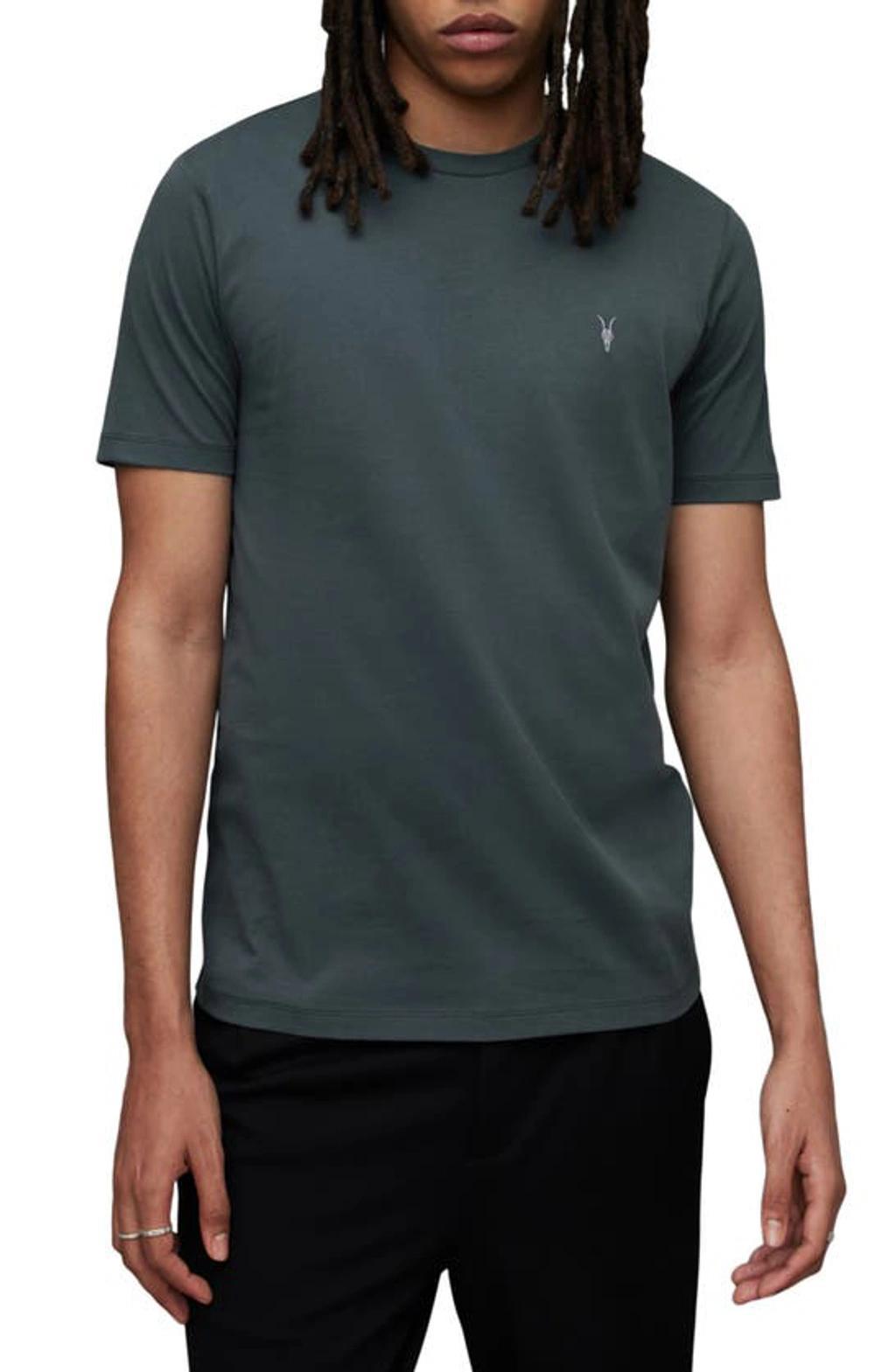 AllSaints Brace Short Sleeve Crew (Smokey Grey) Men's Clothing Product Image