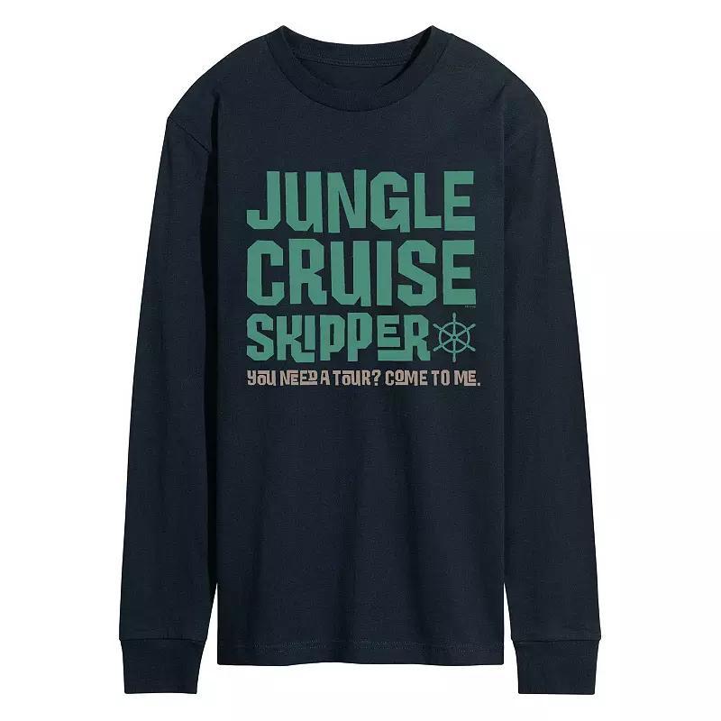 Disneys Jungle Cruise Mens Skipper Long Sleeve Graphic Tee Blue Product Image