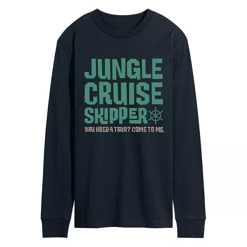 Disneys Jungle Cruise Mens Skipper Long Sleeve Graphic Tee Blue Product Image