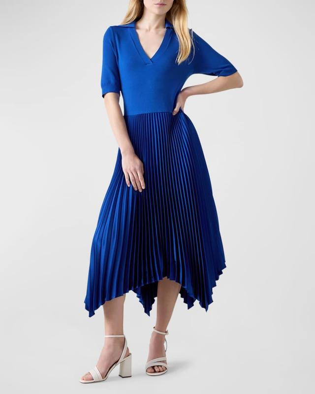 Lorna Pleated Handkerchief Midi Dress Product Image