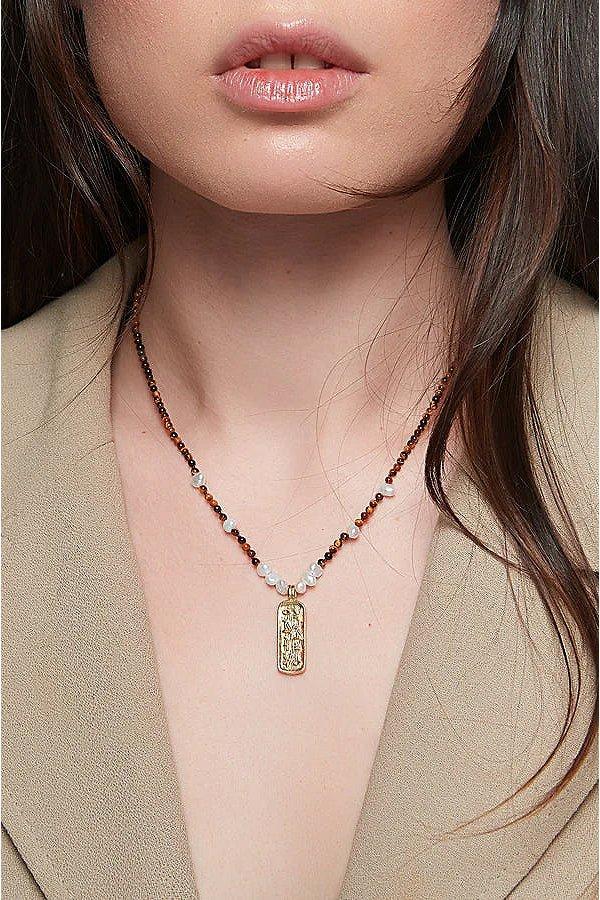 Deux Lions Jewelry Ula Tiger Eye Necklace Womens at Urban Outfitters Product Image