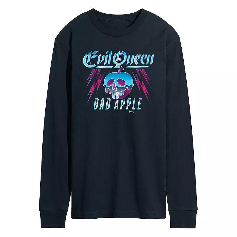 Disney Villains Snow White Evil Queen Mens Bad Apple Long Sleeve Graphic Tee Blue Product Image