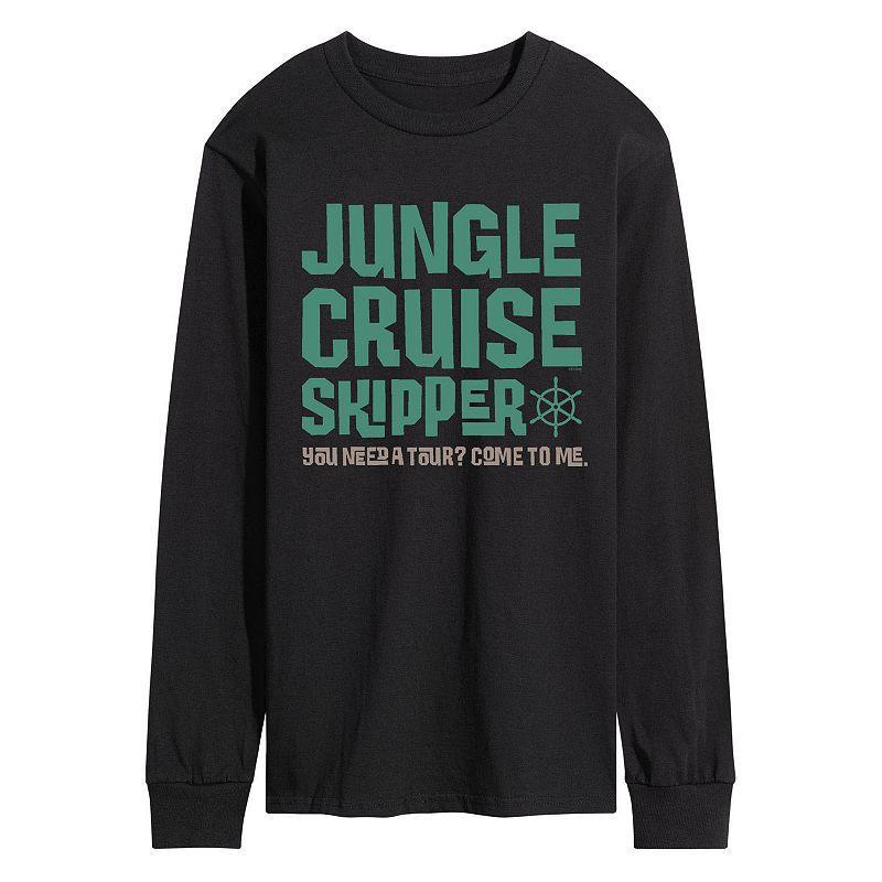 Disneys Jungle Cruise Mens Skipper Long Sleeve Graphic Tee Black Product Image