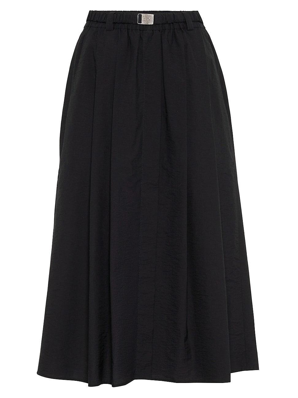 Womens Techno Cotton Poplin Skirt with Shimmering Buckle Product Image