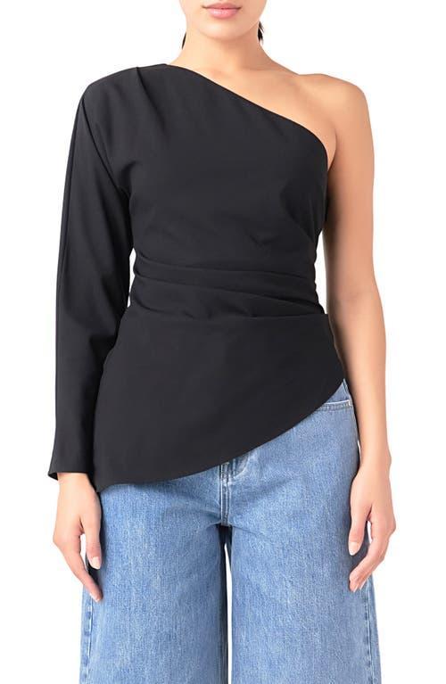 Grey Lab Gathered One-Shoulder Asymmetric Top Product Image