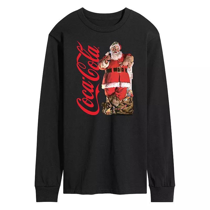 Mens CocaCola Vintage Santa Long Sleeve Graphic Tee Product Image