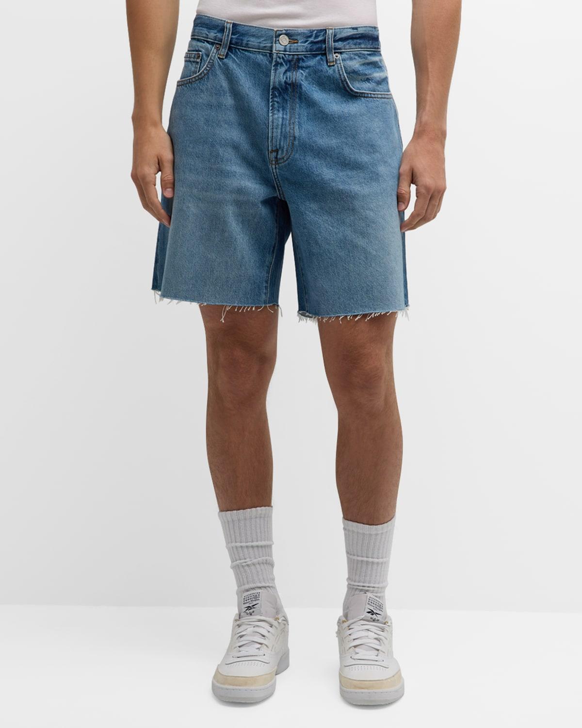 Men's Vintage Raw-Hem Denim Shorts Product Image