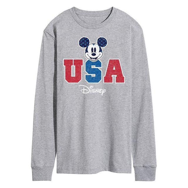 Disneys Mickey Mouse Mens USA Long Sleeve Graphic Tee Product Image