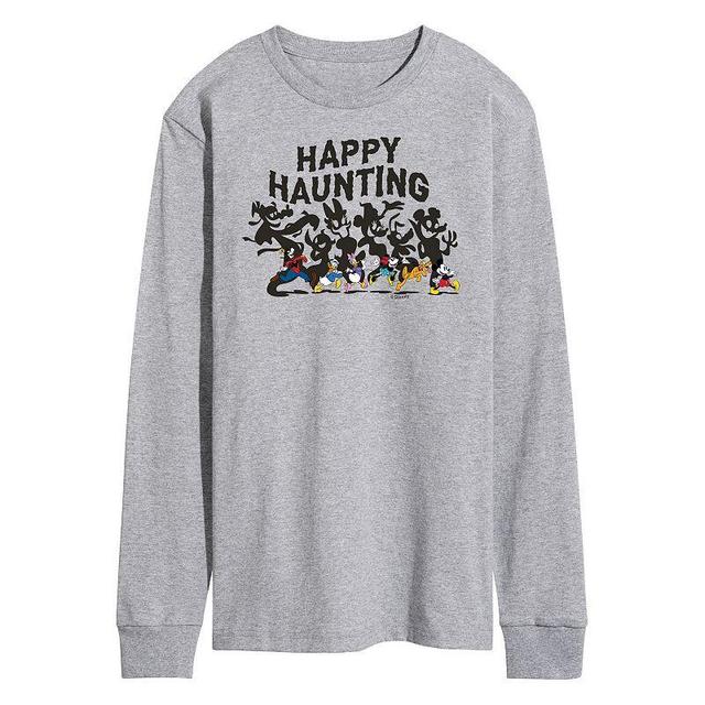 Disney Mens Happy Haunting Long Sleeve Tee Med Grey Product Image