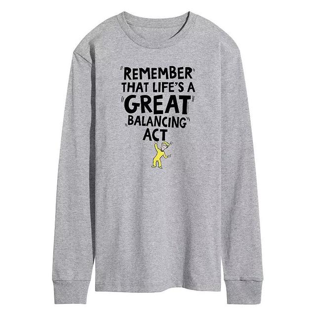 Mens Dr. Seuss Great Balancing Act Long Sleeve Tee Athletic Grey Product Image