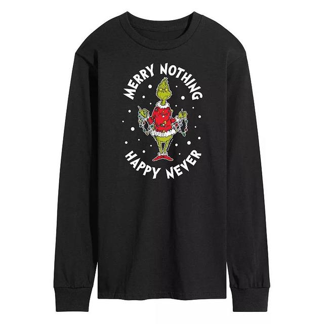 Mens Dr. Seuss Grinch Merry Nothing Happy Never Long Sleeve Tee Product Image