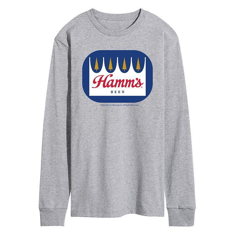 Mens Hamms Logo Long Sleeve Graphic Tee Med Grey Product Image