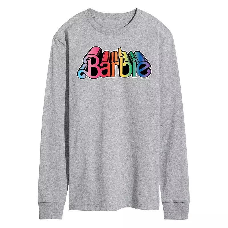 Mens Barbie Pride Logo Long Sleeve Graphic Tee Product Image