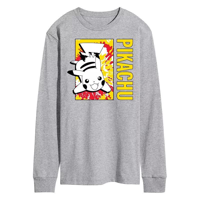 Mens Pokmon Tie Dye Pikachu Long Sleeve Graphic Tee Product Image