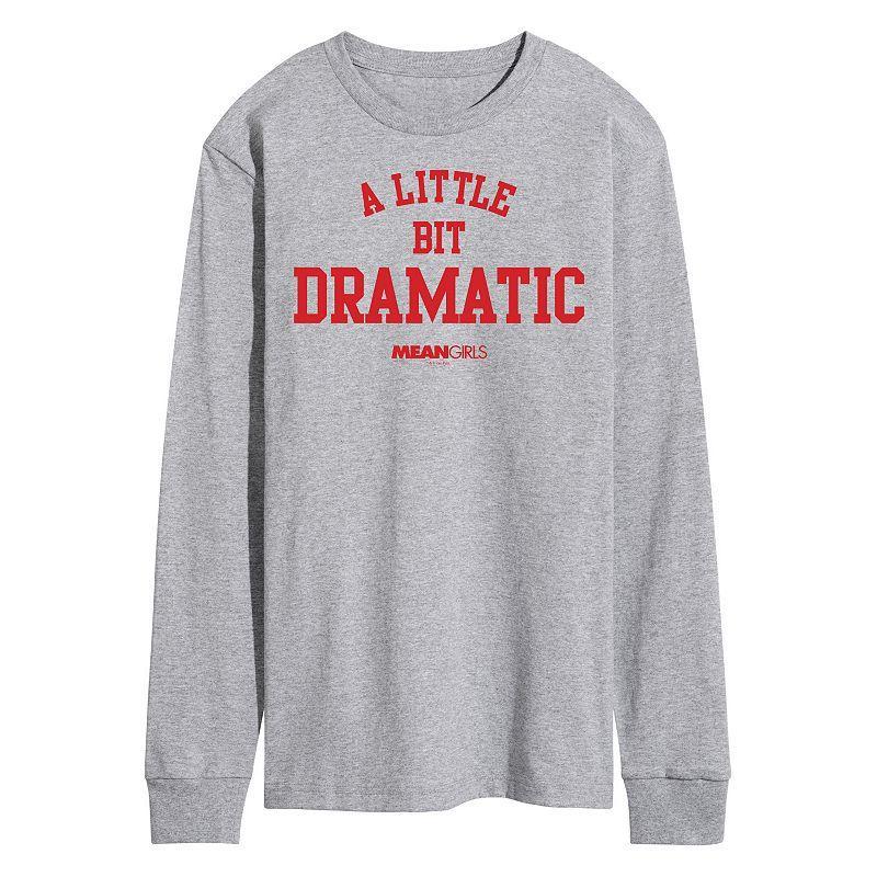 Mens Mean Girls A Little Bit Dramatic Long Sleeve Graphic Tee Med Grey Product Image