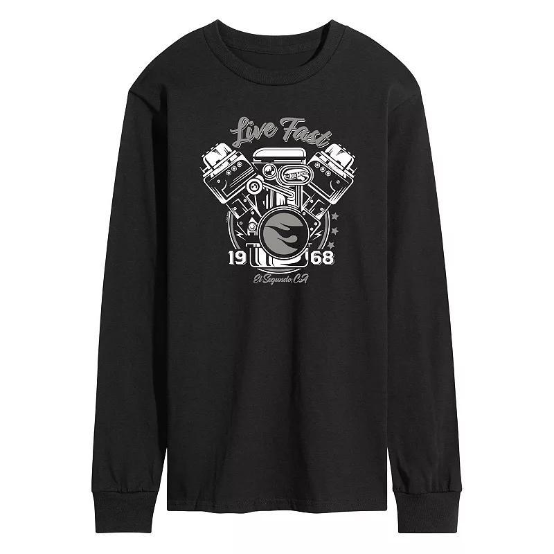 Mens Hot Wheels Live Fast 1968 Tee Black Product Image