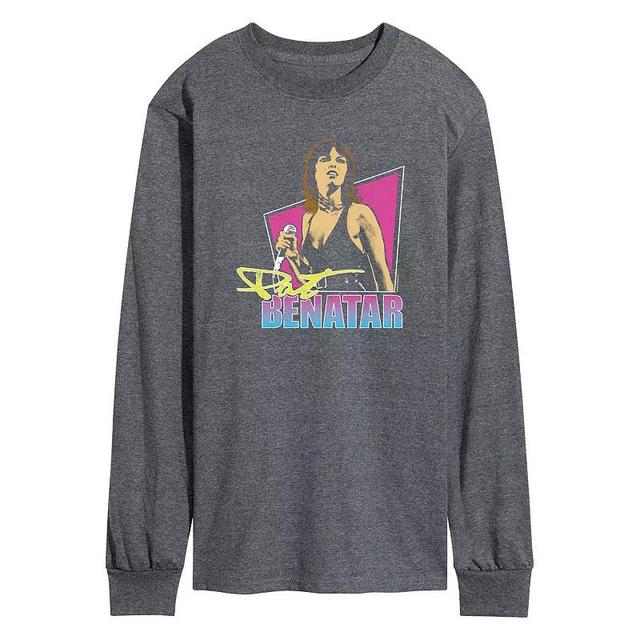 Mens Pat Benatar Long Sleeve Graphic Tee Heather Grey Product Image