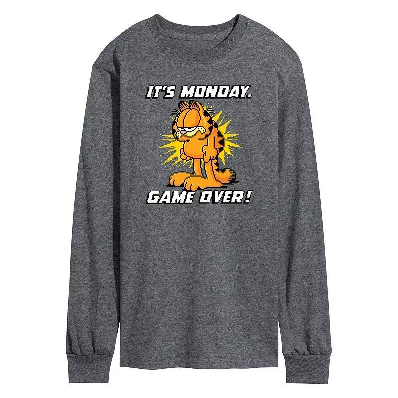 Mens Garfield Its Monday Long Sleeve Graphic Tee Product Image