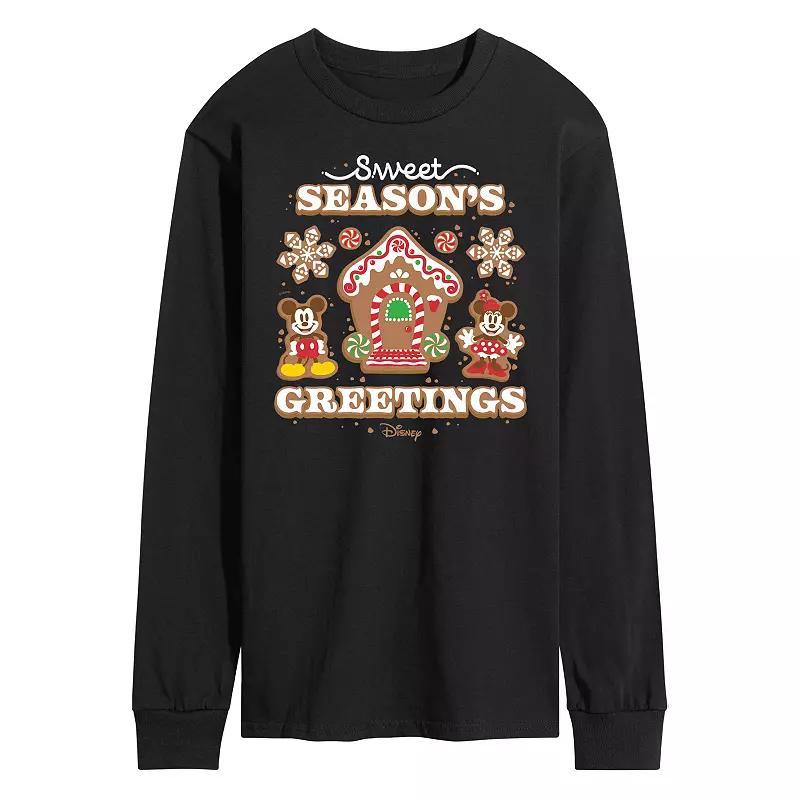 Disneys Mickey & Minnie Mouse Mens Sweet Seasons Greetings Long Sleeved Graphic Tee Product Image