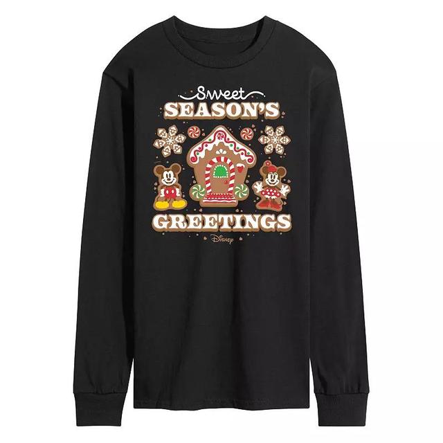 Disney Mens Sweet Seasons Greetings Long-sleeved Tee Black Product Image